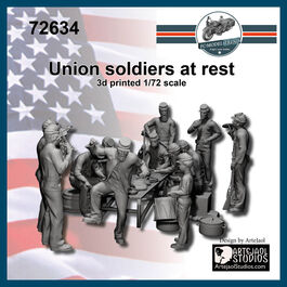 72634 Union soldiers at rest, 1/72 scale.