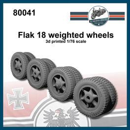 80041 Flak 18 weighted wheels, 1/76 scale.