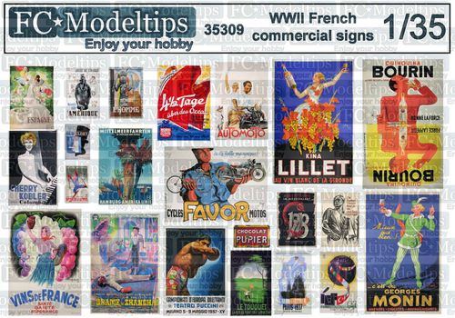 35309 Carteles comerciales franceses WWII 1 escala 1/35