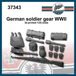 37343 German WWII soldier gear, 1/35 scale.