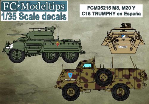 35215 M8, M20 y Trumphy in Spain, 1/35 scale decals