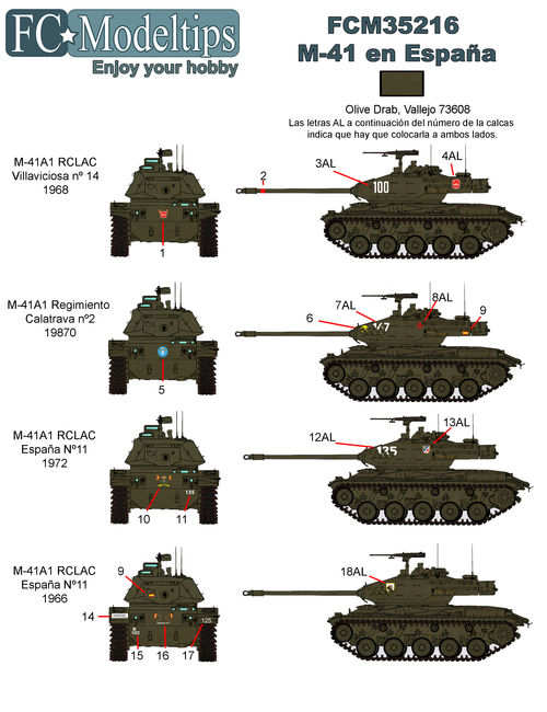 35216 M41 in Spain, 1/35 scale decals