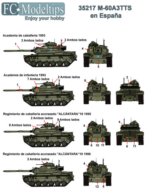 35217 M60 en Espaa, calcas escala 1/35