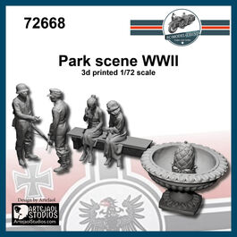 72668 "The park" figures scene 1/72 scale.