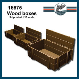 16675 Wood boxes, 1/16 scale.