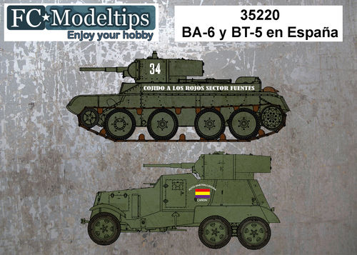 35220 BA-6 y BT-5 en Espaa, calcas a escala 1/35