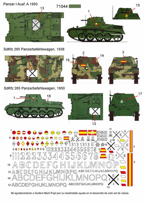 35222 Panzer I in Spain, 1/35 scale decals