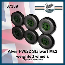 37389 Alvis Stalwart weighted wheels, 1/35 scale.