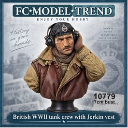 10779 British tank crew with Jerkin vest. 7cm bust.