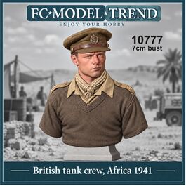 10777 British WWII Africa tank crew 7cm bust.