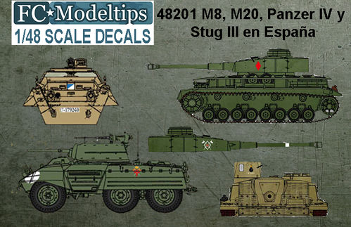 48201 Panzer IV, Stug III, M8 y M20 in Spain, 1/48 scale