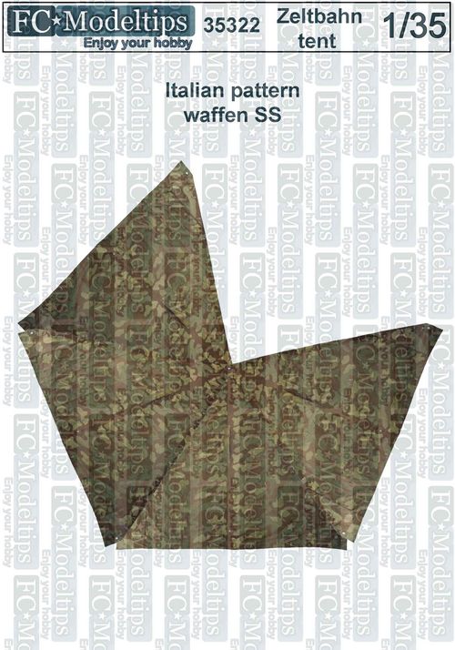 Zeltbahn tent for 4 person, italian pattern, 1/35 scale