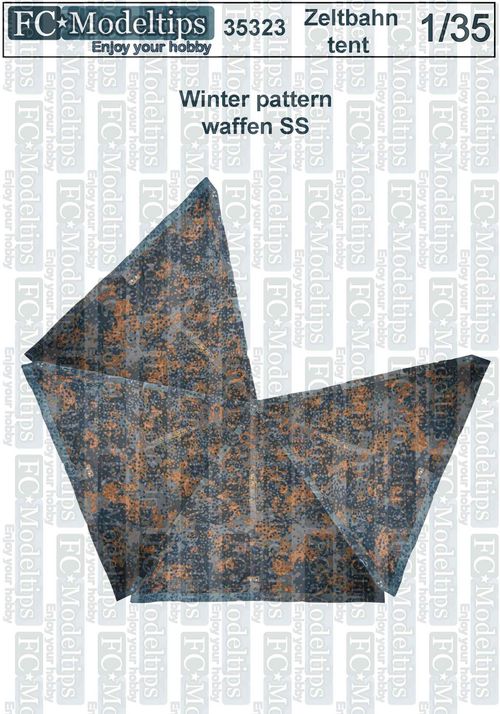 35323 Zeltbahn tent for 4 person, winter pattern, 1/35 scale