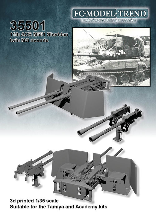 35501 M551 Sheridan twin mg mounts, 1/35 scale