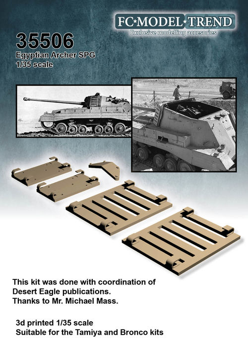 35506 Archer SPG, Egyptian extra armour shields, 1/35 scale