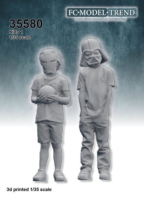 35580 Kids with masks 1, 1/35 scale