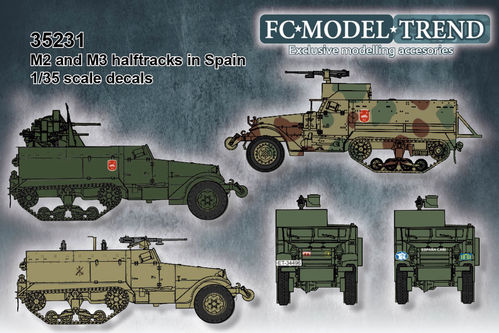 35231 M2 and M3 halftrack sin Spain, 1/35 scale decals