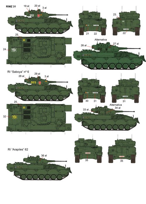 35234 VCI/VCC Pizarro, 1/35 scale decals