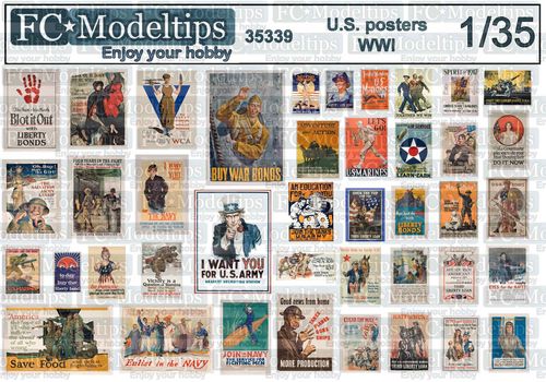 35339 U.S. posters WWI 1914-1918, 1/35 scale